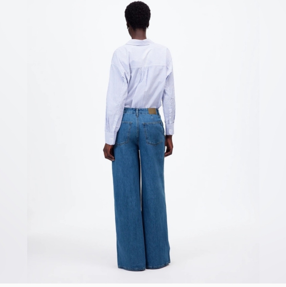 Madewell Wide Sweep Denim Trousers sz 27 NT510 NWT - Picture 3 of 9